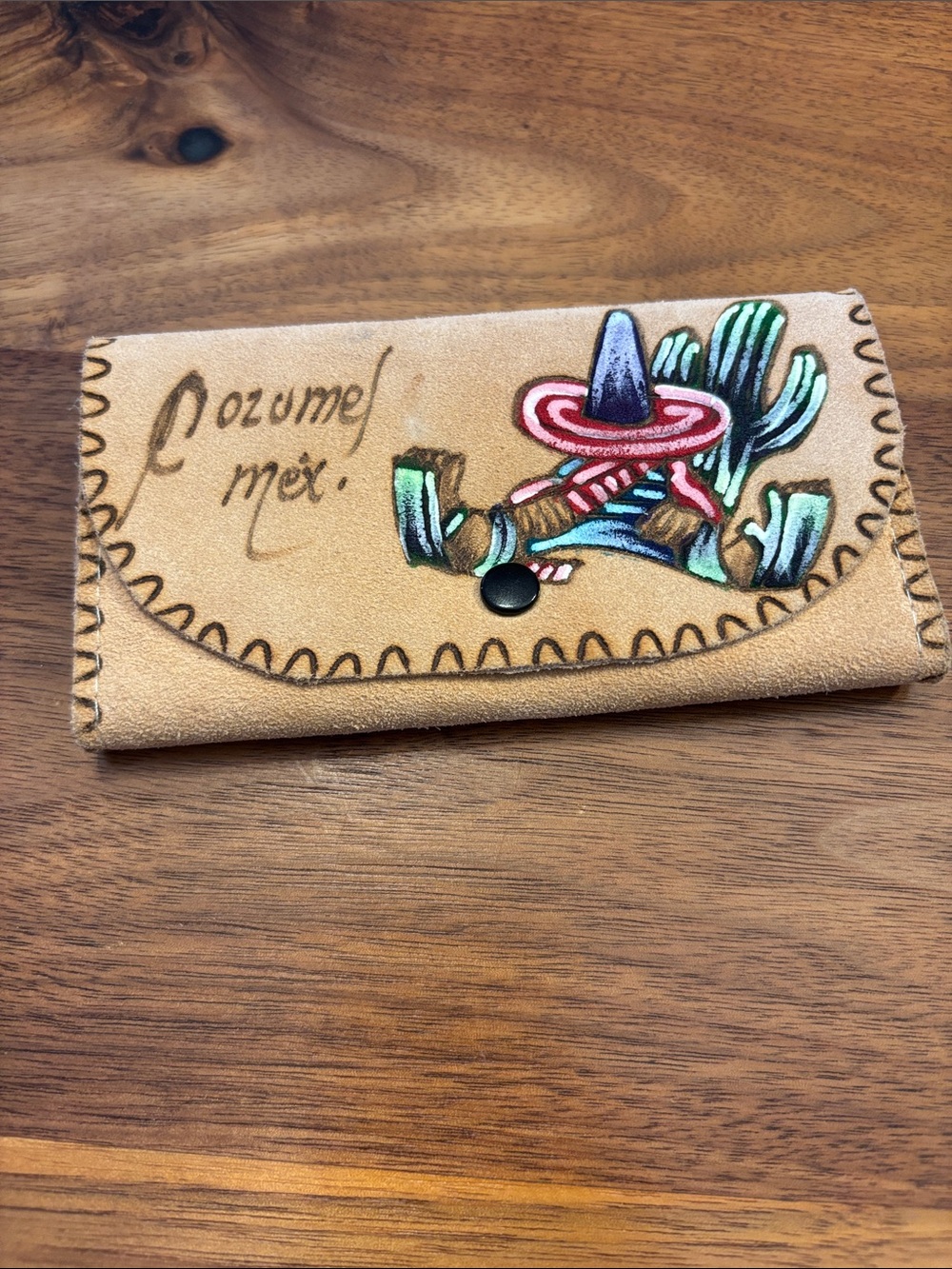 Cozumel Mexico Hand Painted Trifold Wallet